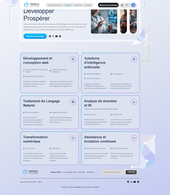 Chez Primices Intelligentes, une agence digitale vitrine moderne et évolutive - 4